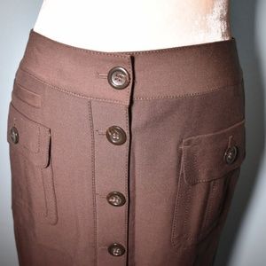Ann Taylor Brown Button-Up Skirt Size 6
